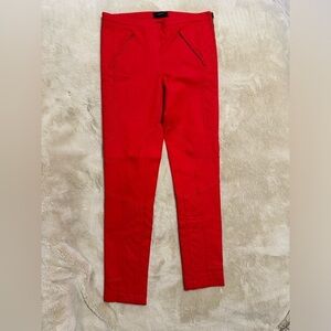 Joseph Red Jeans Gabardine Stretch Denim Trousers Slim Skinny. Size 6 US